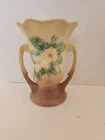 Vintage Hull Art Pottery Wildflower Double Handled Vase W-3 Matte Yellow Pink