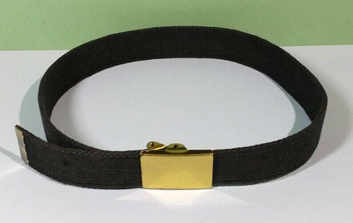 2 Child to Teen Size Belts/ Black & Gold Tone/ Tan & Silver Tone Military Style - Picture 4 of 10
