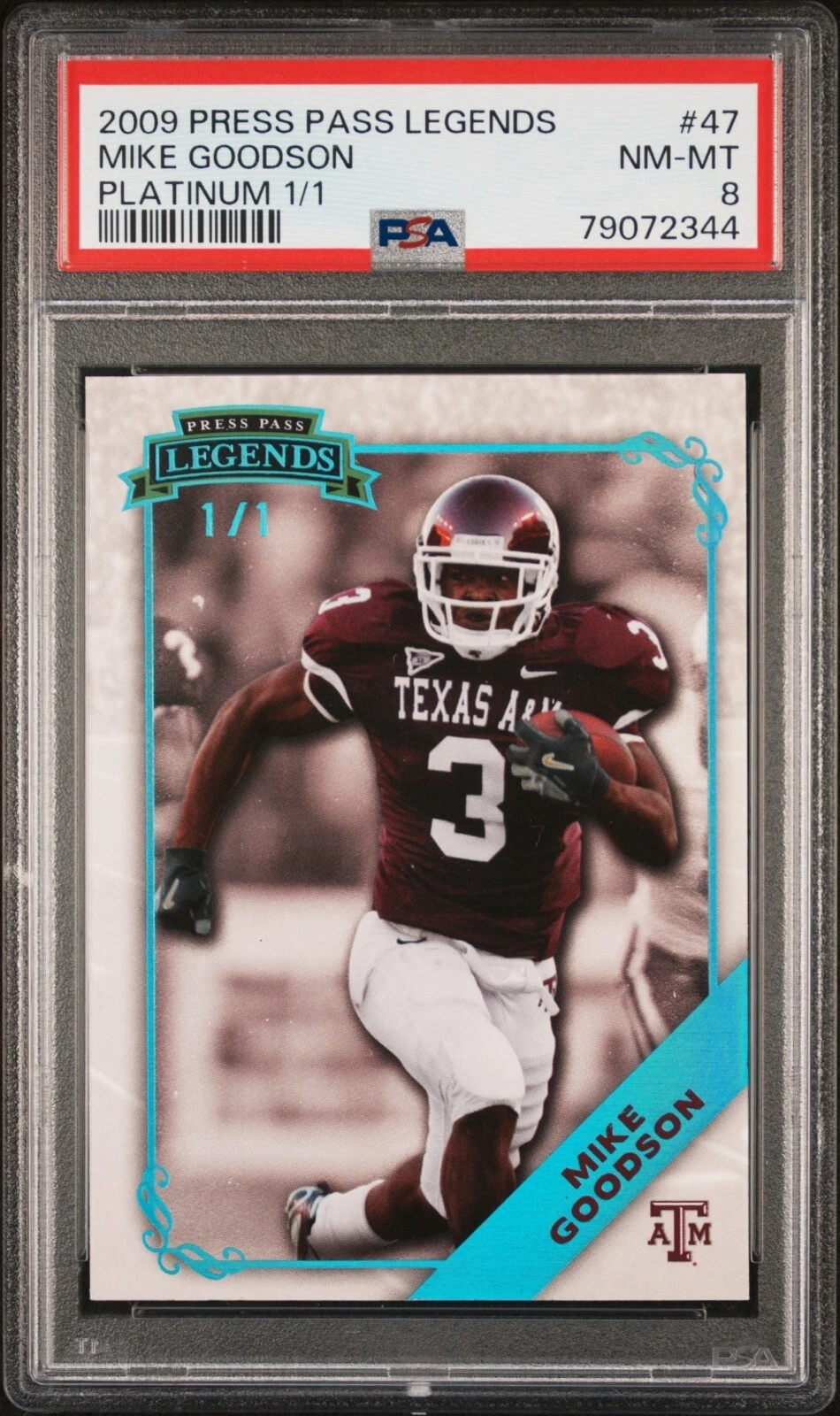 Mike Goodson Press Pass Legends #47 Platinum 1/1