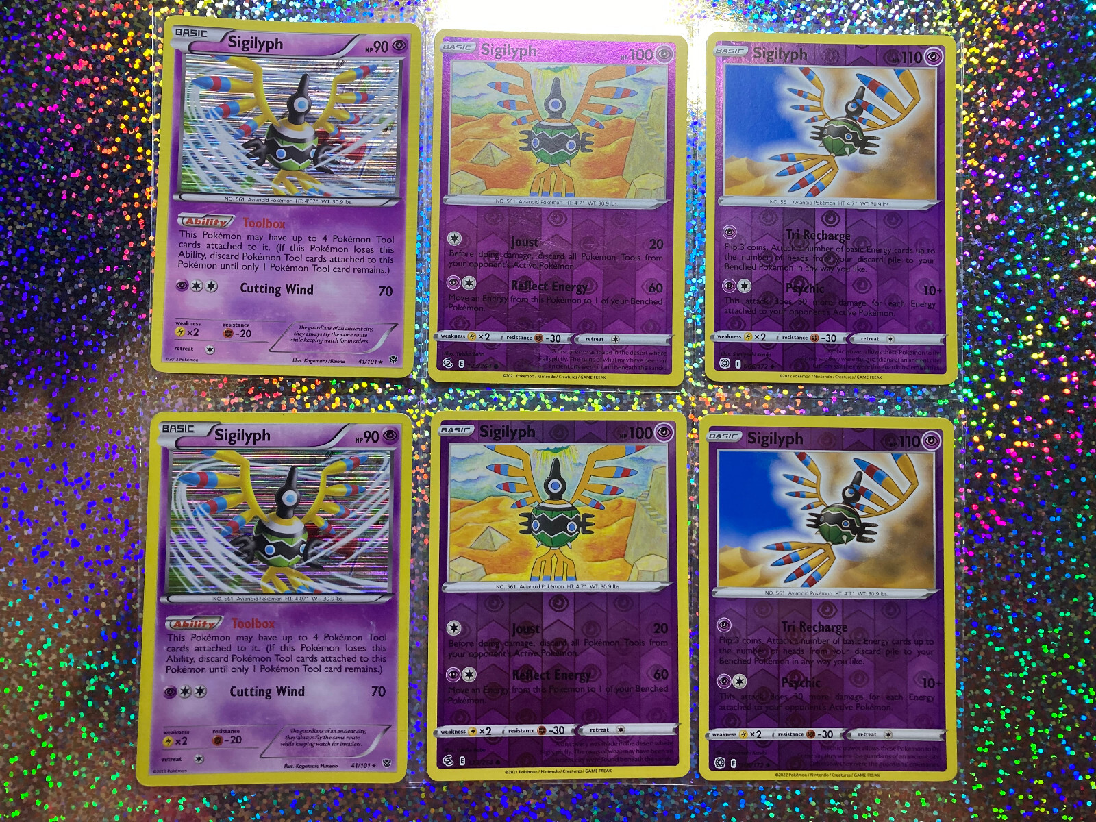 Pokemon TCG Sigilyph: Plasma Blast Holo 41/101; Reverse Holo 123/264 & 066/172