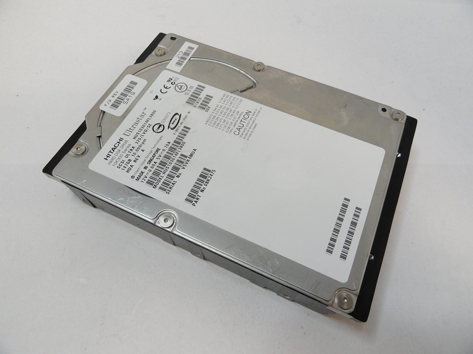 Hitachi 147GB SCSI 80 Pin 10Krpm 3.5in HDD ( 08K2475 HUS103014FL3800 ) REF