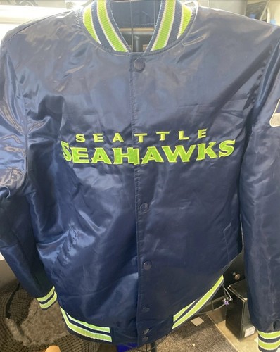 VINTAGE STARTER SEATTLE SEAHAWKS SATIN JACKET SIZE L NFL COAT - Picture 1 of 8