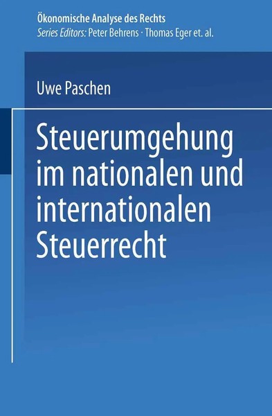 Steuerumgehung Im Nationalen Und Internationalen Steuerrecht Uwe Paschen Buch-image