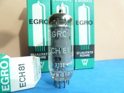 1x Röhre ECH81 EGRO - NOS / unbenutzt in Originalverpackung - ECH 81 NOS
