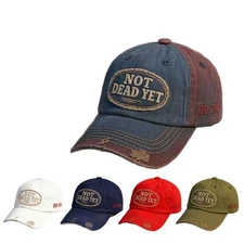 Cotton Distressed Embroidered Cap - NOT DEAD YET & DD-214 Veteran's Baseball Hat