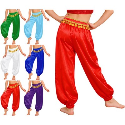 Mädchen Tanzhose Elastisch Pumphose Reißverschluss Hose Taille Halloween Zeigen