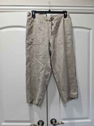 Eileen Fisher 100% Bio Leinen Größe L Schlupfhose hellbraun