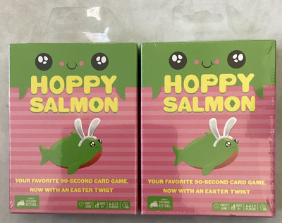 Lot of 2 Happy Salmon Hoppy Salmon Fun Family Party Card Game Easter Version