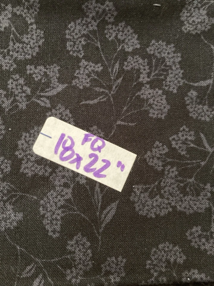 Lote de 4 cuartos de grasa de tela de algodón negro gris tono sobre tono rojo marrón lote #8 Foto 3 de 4