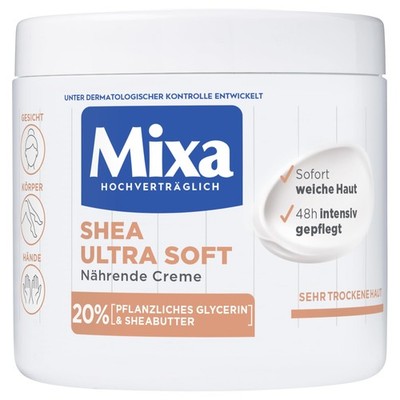 Mixa Shea nährende Creme, für Gesicht, 400 g (1er Pack), Intensive Nährende 