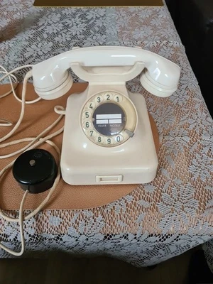 Bakelit Telefon Wählscheibe W48 ELFENBEINFARBEN 40s 50s Vintage - Bild 1 von 4