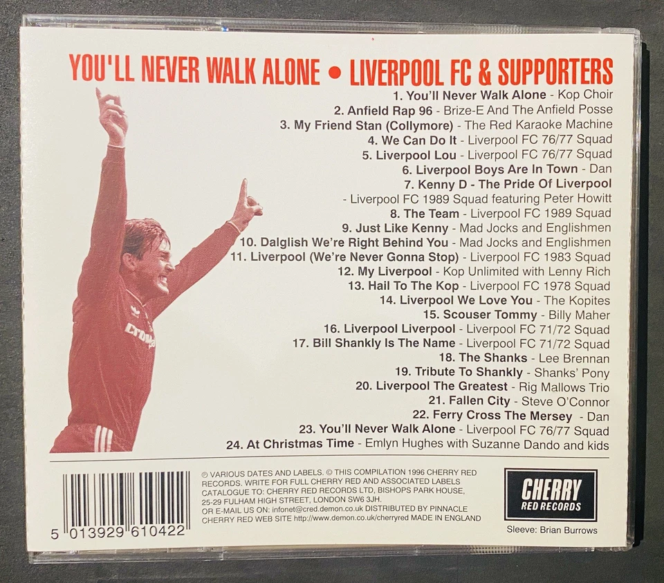 YOU'LL NEVER WALK ALONE LIVERPOOL FC & SUPPORTERS 24 ANFIELD ANTHEMS CHERRY RED - Image 2 of 2