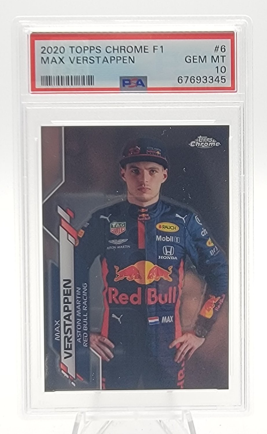 MAX VERSTAPPEN 2020 TOPPS CHROME F1 RACING #6 RED BULL RACING PSA 10 B Q7857