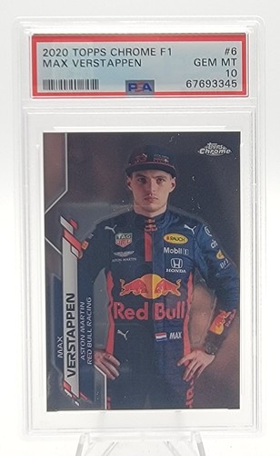 MAX VERSTAPPEN 2020 TOPPS CHROME F1 RACING #6 RED BULL RACING PSA 10 B Q7857