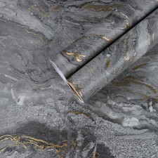 CHIHUT Matte Marble Wallpaper Peel and Stick Waterproof Dark Grey Contact Pap...
