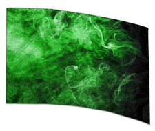 COLOR GUARD FLAGS EMERALD WHISPER SILKS - NEW - 36" x 54" Standard Curved