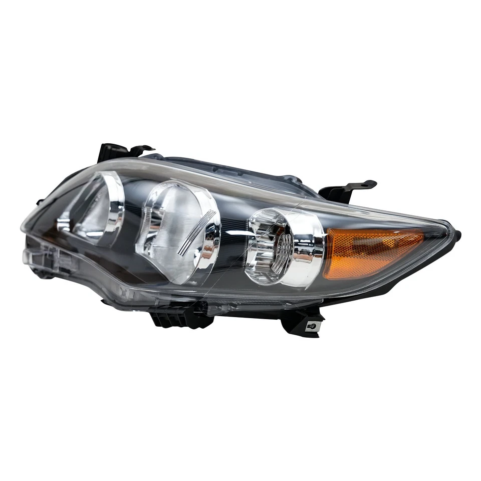 For 2011 2012 2013 Toyota Corolla LH & RH Headlight Lamp Pair Black Housing Set - Image 4 of 4