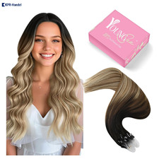 Echthaar Microring Extensions 40cm 50g – Balayage für volles und natürliches Haa