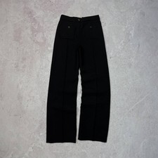 Sezane High Waist Wide Leg Pants Black Button Detail