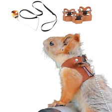 3 Pack Squirrel Harness and Leash Set - Small, Medium, Large, Brown