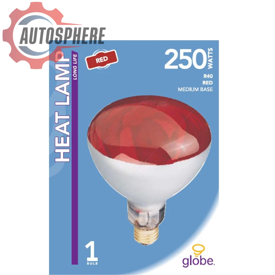 Globe Electric 03917 250W R40 Red Heat Lamp Light Bulb E26 Base - Image 2 of 4