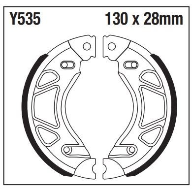 EBC Brake Shoe Set (5) 5 Rear Left for Yamaha YBR 250 5D11 2007 - 2011