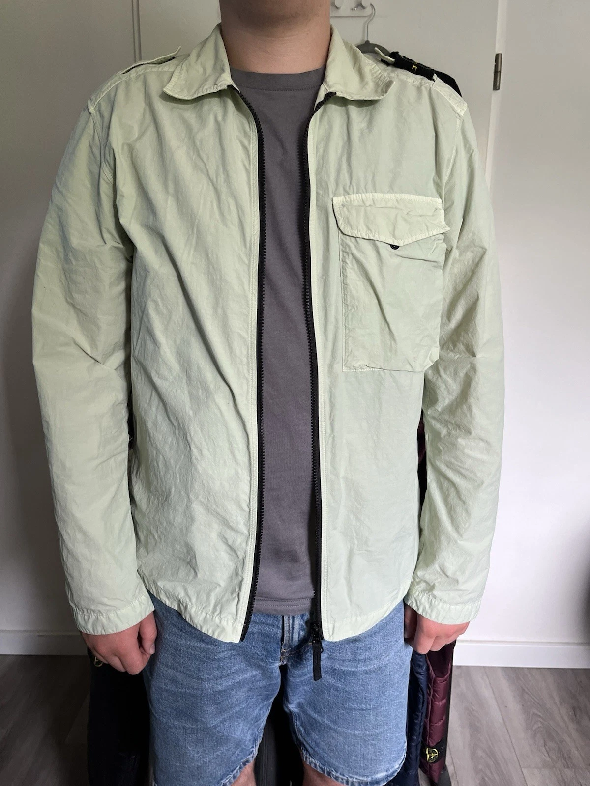Giacca sovracamicia Stone Island verde chiaro taglia L