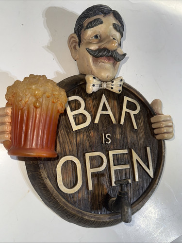 Bar Is Open Lighted Decoration Vintage 12 1/2" Pitcher Lights Up Works - Picture 12 of 13