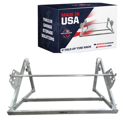 Pit Posse Wall Mount Tire Rack Folding Adjustable Holder Aluminum-USA made