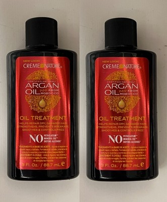 2 x Arganöl-Behandlung von Creme of Nature, hilft trockenes geschädigtes Haar zu reparieren 3 Unzen