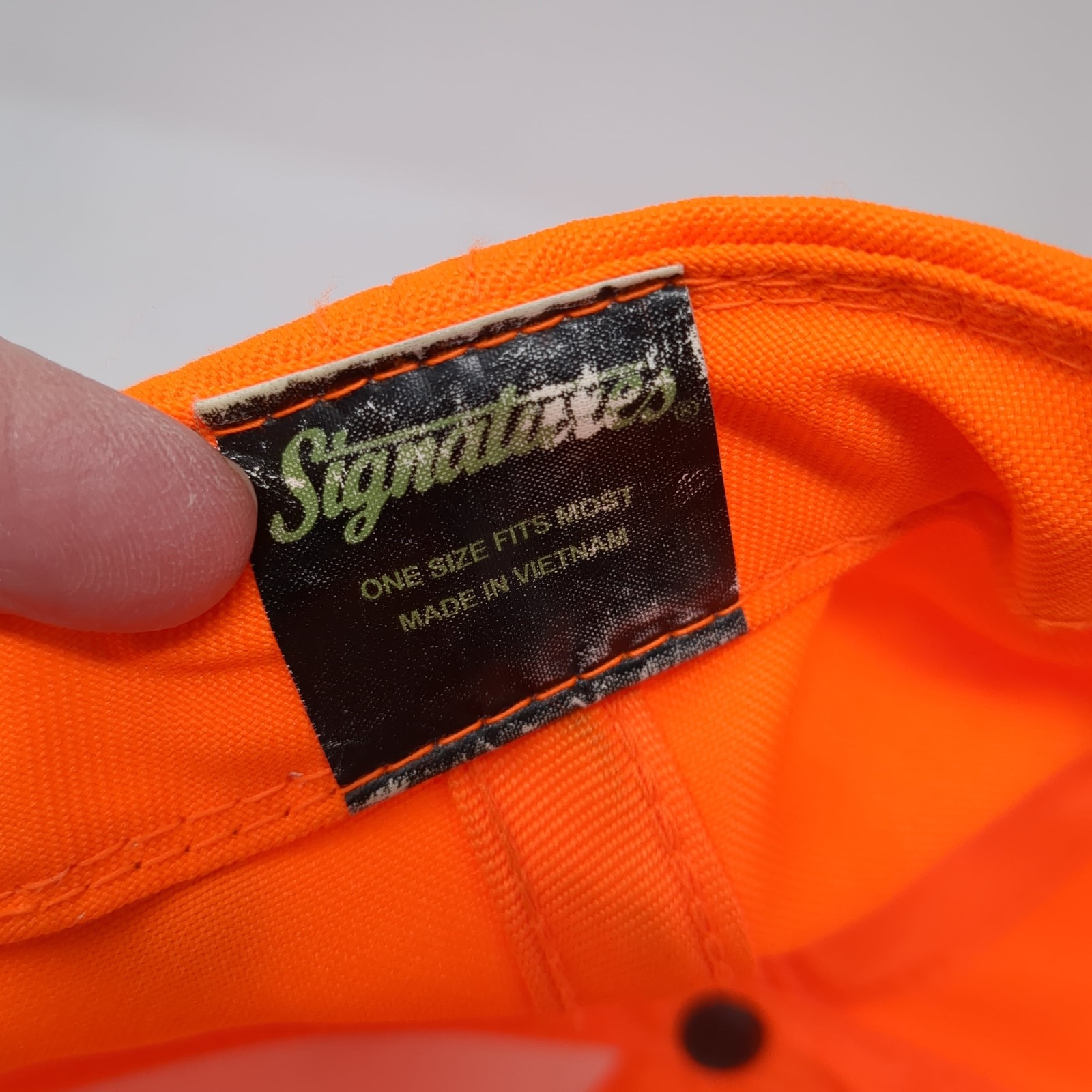 Signatures Snapback Hat Solid Orange One Size Bla… - image 9