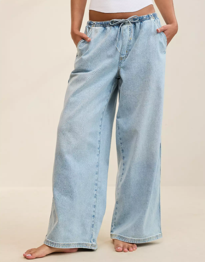 Aerie Daydream Denim Pant - Light Blue (New)