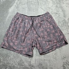 Nike Swim Trunks Mens XXL Gray Pink Logo Mash Up Lined Bathing Suit Shorts