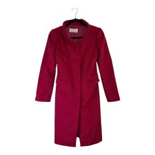 Valentino Womens Press Button Red Long Coat 100% Cashmere Size 4