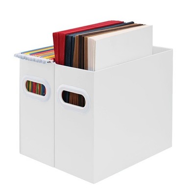 Collapsible Cardboard Hanging File Organizer Box Handle Document Magazine