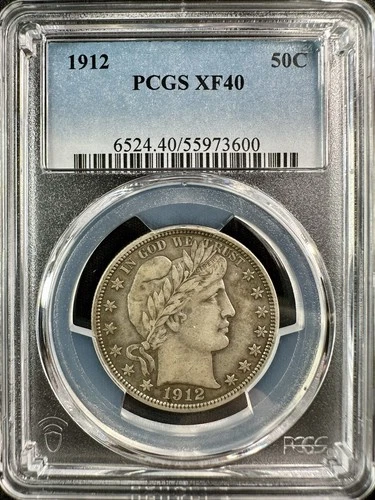 1912 (P) Barber Half Dollar - PCGS XF40 - Great Eye Appeal - Perfect Type Coin!