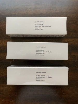 3-Pack: Relief Sun Rice + Probiotics SPF 50+ Beauty Sunscreen 50ml ea 150ml tot.