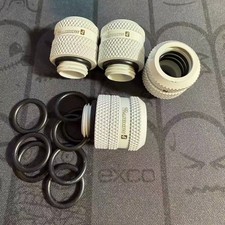 4 Pcs Barrow G1/4" to 12mm Hard Tubing Compression Fitting Adapter White 050602