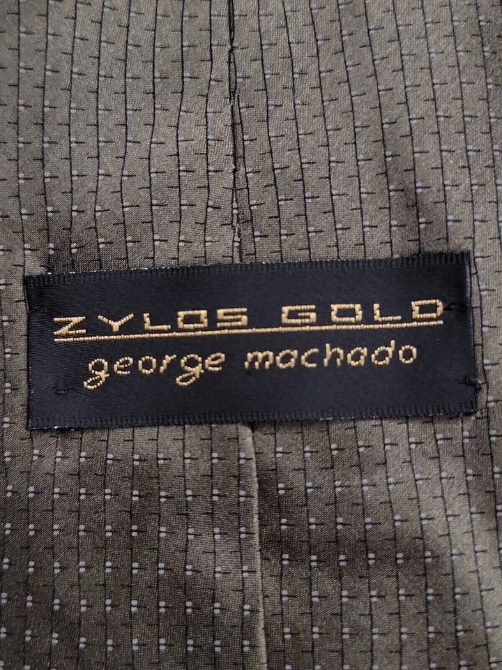 Corbata formal Zylos Gold George Machado para hombre 56"Lx4"W corbata verde Foto 3 de 4