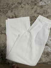 ZARA Women's White Satin Polyester Dress Pants Flat Front Straight Leg S