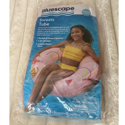 Bluescape Sweets Tube Pool Float 2' 7'' Wide Inflatable Swim Ring w/ Repair Patch