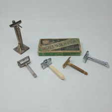 Lot Of 5 Vintage Safety Razors & Rolls Razor NO 2