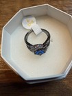 Bomb Party RG51769 ‘Now You See Me’ LC Swiss Blue Topaz Hematite Plating Sz 7 — photo 2