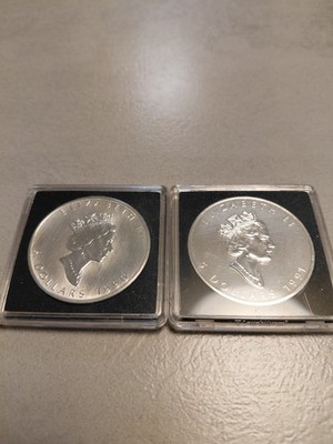 1 oz silber maple leaf / 2 Stck 1990 + 1991 TOP Zustand