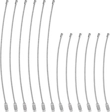 Wire Keychain Cable, 12 Pack of 2mm Stainless Steel Cable Key Ring Loops for