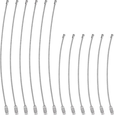 Wire Keychain Cable, 12 Pack of 2mm Stainless Steel Cable Key Ring Loops for