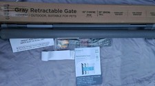 Perma Child Dog Animal Baby Retractable Gate 55x33 Gray