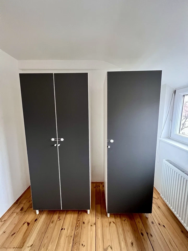 IKEA PLATSA Schränke 2er-Set, Weiß/ Grau, 100x191,5 & 50x191.5