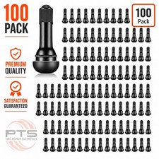 Pts 100 Pcs Tr413 Snap-in Regular Tire Valve Stem Short Black Rubber - Premium