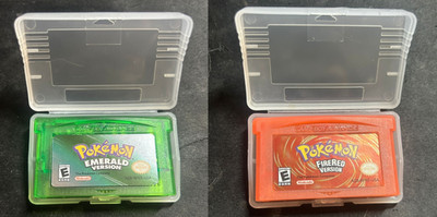 2pcs GBA (Fire Red + Emerald ) Game boy Advance English-Cartridge Game USA Ship